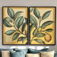 English Lemon Leaves set Framed Wall Art Prints, Decorative Wall Art for Home Decor Nature Landscape Room Decor