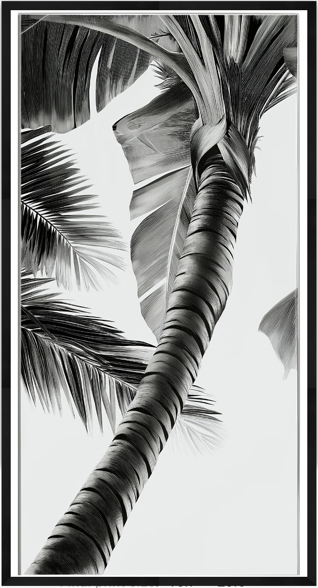 Coastal Mirage Framed Wall Art Prints Decorative Abstract Palm Tree Wall Art for Home Decor Nature Landscape Room Decor Living Room Bedroom