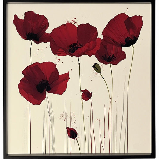 wall art abstract high quality giclee print poppies