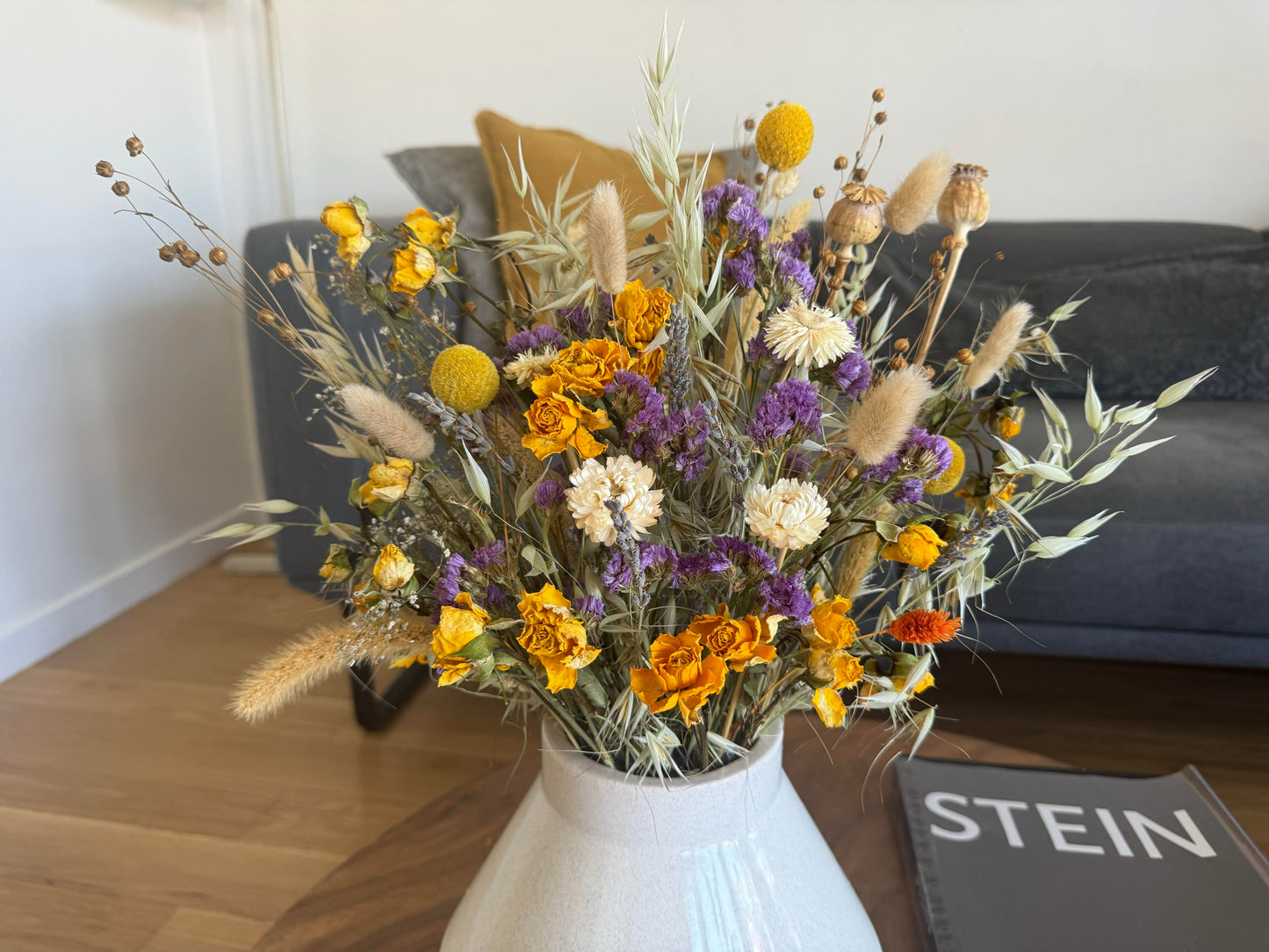 Fleur Du Bien Sunrise Serenade Natural Dried Flower Bouquet 40 Stems, Pampas Grass Decor Mix Bouquet, Decorative Boho Flowers for Vase DIY Crafts Real Flower Arrangements